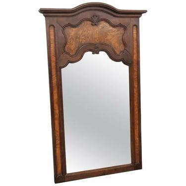 Tall French Regency Louis XV Burled Walnut Buffet Wall Mantle Mantel Mirror