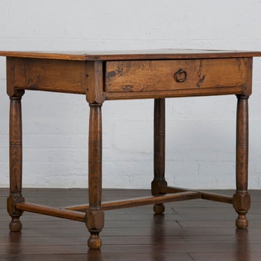 Late 19th Century French Louis Philippe Provincial Oak Writing Desk or Side Table 