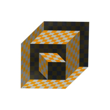 Victor Vasarely Op Art Wall hung Sculpture 1973