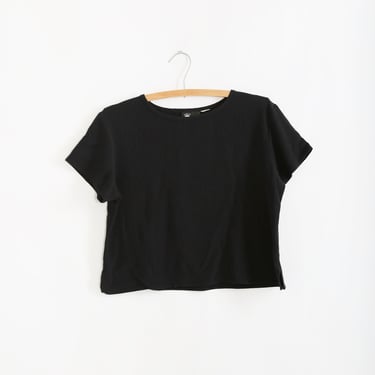 90s Black gauzy rayon tee 