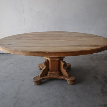 6ft Round Rustic Minimalist Pedestal Dining Table 