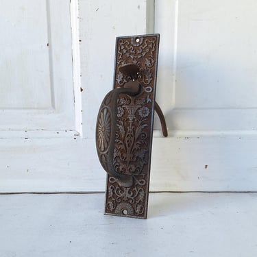 Eastlake Cast Iron Commercial Door Pull, Antique Door Pull, Storefront Door Hardware, Fancy Door Handle, Sliding Door Handle 022702 