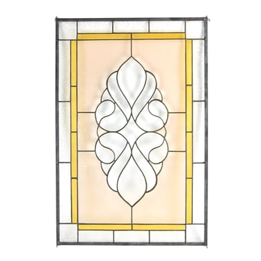 Stained Beveled Leaded Glass Window Acid-Etched Frost Ripples hangs either way 