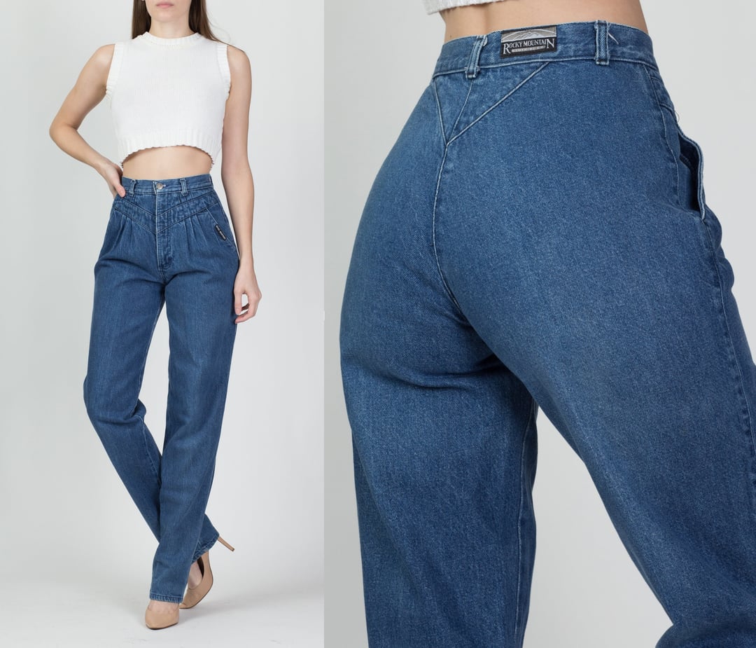 Vintage 90s Pleated High Waisted Women's Western Jeans