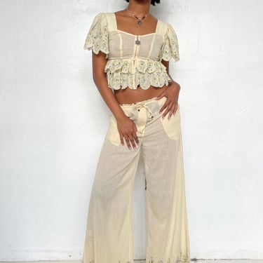 Abacaxi Seashell Wide Leg Pant