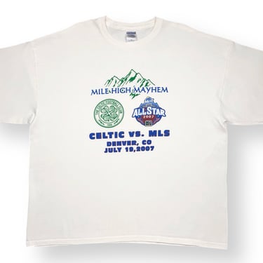 Vintage 2007 MLS All Stars vs Celtic FC “Mile High Mayhem” Graphic Soccer T-Shirt Size XXLarge 