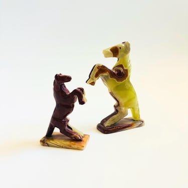 Vintage Stone Horses - Set of 2 