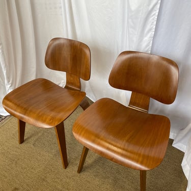 Restored 1970’s pair DCM Charles Eames Chair,