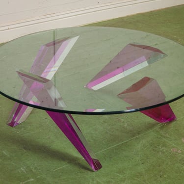 Shlomi Haziza Colored Lucite Glass Coffee Table