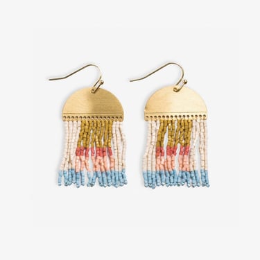 Beaded Earrings with Half Circle