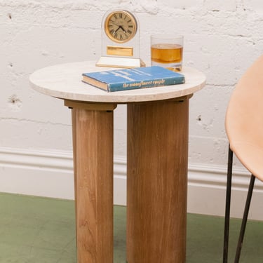 Marble Top Chunky Leg Side Table