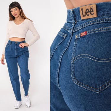 Pleated Lee Jeans 90s Denim Pants High Waist Jeans 1990s Jeans Tapered Dark Wash Denim Mom Jeans 1990s Vintage Medium 30 