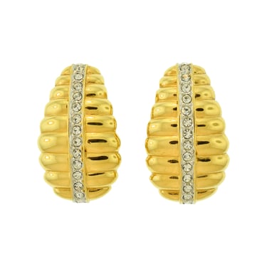 Nolen Miller Vintage Golden Rhinestone Beehive Earrings