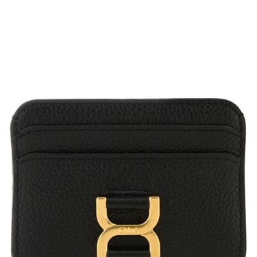 Chloe Women Black Leather Card Holder