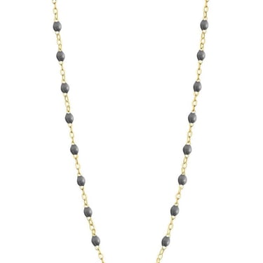 16.5&quot; Horseshoe Diamond Necklace - Midnight + Yellow Gold