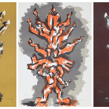 Jacques Lipchitz, Tree of Life, Portfolio of Three Lithographs on Magnani Paper, each signed and numbered in pencil 