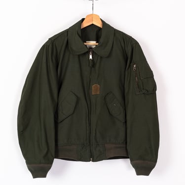 Vintage Military Bomber Jacket - Men's Medium, Women's Large | Olive Drab Army Green Lightweight Coat 