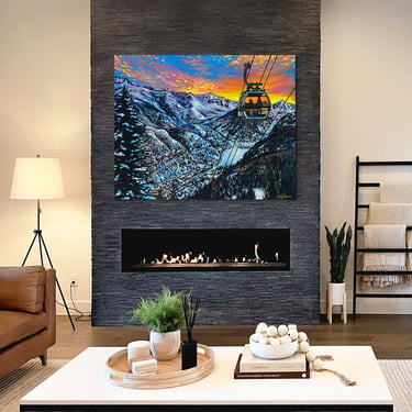 Telluride Winter Sunset 5X4ft Painting