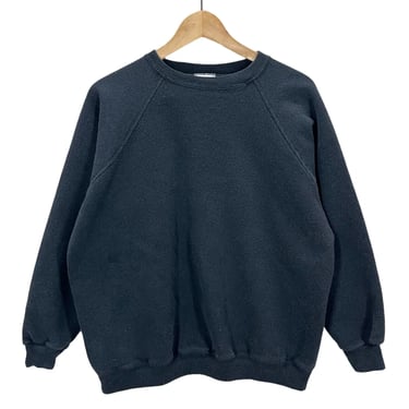 Vintage Blank Black Raglan Sweatshirt Fits Women’s Medium