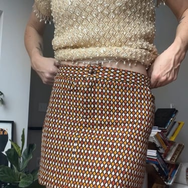 VTG Anna Sui Tweed Mini Skirt 