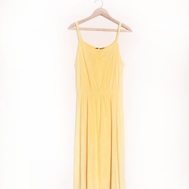 Yellow 80s Terry Cloth Summer Dress 