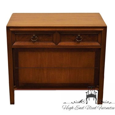 BASIC WITZ Solid Walnut MCM Mid Century Modern 34" Three Drawer Nightstand 949-8023 