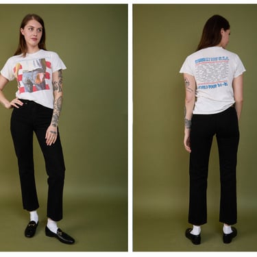 Vintage 1990s 90s Calvin Klein Black Denim Mid Rise Straight Leg Jeans 