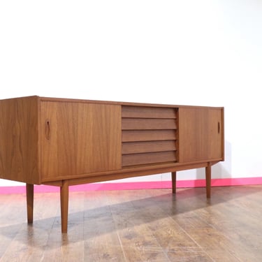Mid Century Modern Vintage Teak Credenza Sideboard by Nils Jonsson Swedish Danish Style 
