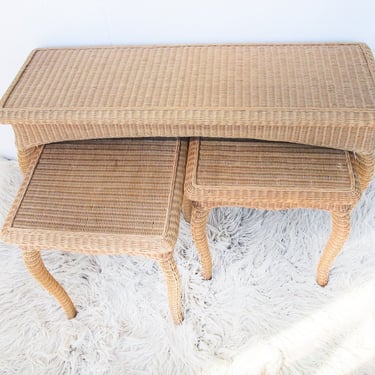 Wicker End and Console Table - Sold Individually 