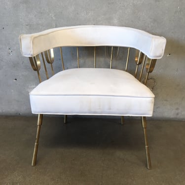 Modern Gold &amp; White Accent Chair