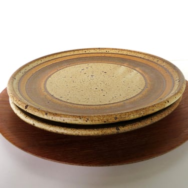 Set of 2 Studio Pottery Salad Plates, 9