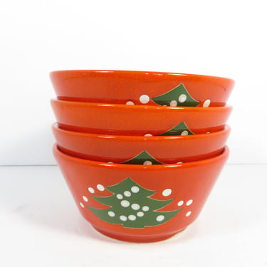 Vintage Waechtersbach Christmas Tree Cereal Bowls - Waechtersbach Christmas Tree German Pottery 