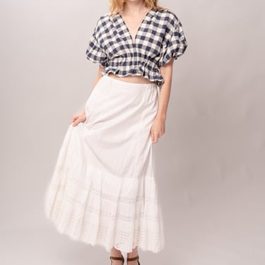 Edwardian White Tiered Petticoat Skirt