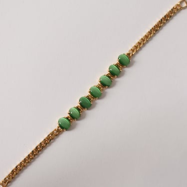 Vintage Green Cabochon Bracelet