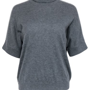 Max Mara - Grey Short Sleeve Turtlneck Sweater Sz S