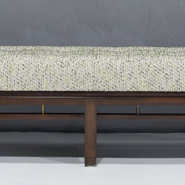 Edward Wormley for Dunbar Mahogany Bench with Boucle' Upholstery