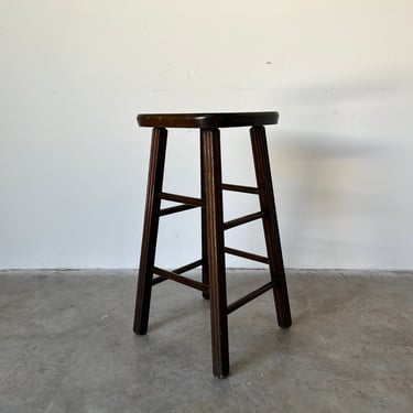 Vintage Handmade Primitive - Style Tall Counter Stool 