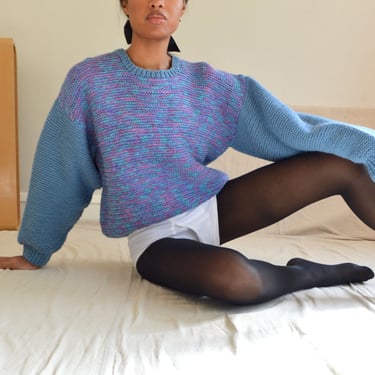 handknit space dyed big sleeve pullover pastel sweater 
