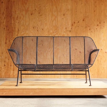 Woodard Sculptura Khahki Green Settee 