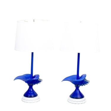 Pair of Murano Shell Table Lamps