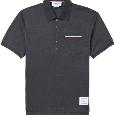 Thom Browne Men Rwb Cotton Polo Shirt