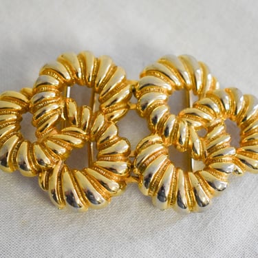 1970s/80s Gold Twisted Circles Buckle 