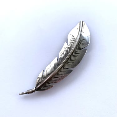 Sterling Feather Brooch Vintage