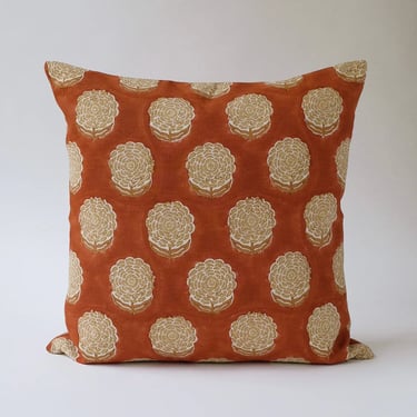 Alisha Rust Block Printed Pillow