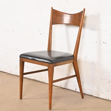Paul McCobb for Calvin Furniture Mid-Century Modern Sculpted Walnut Dining Chair or Side Chair, 1950s