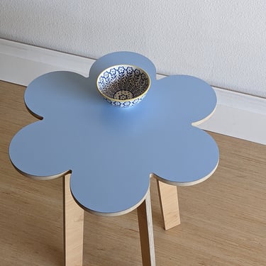 curvy table - accent table - end table - side table - side table for living room - nightstand - blue table - cute table - curvy furniture 