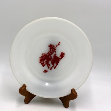 vintage Hazel Atlas Milk Glass Cowboy Plate 