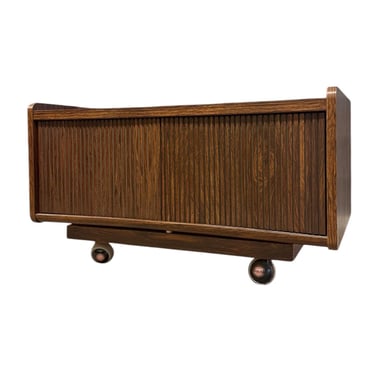 Free shipping within continental US - Vintage Mid Century Modern Mini TV Console or Cabinet on Casters 