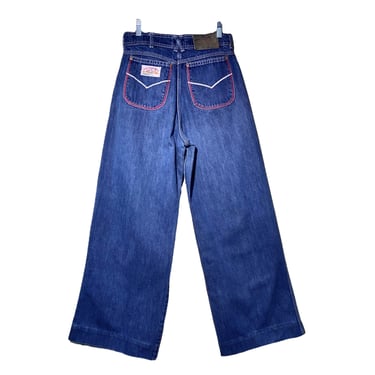 Vintage 70s Dittos Light Wash Bell Bottoms/ 1970s Pocketless Jeans