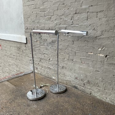 Pair of Chrome Pharmacy Lamps